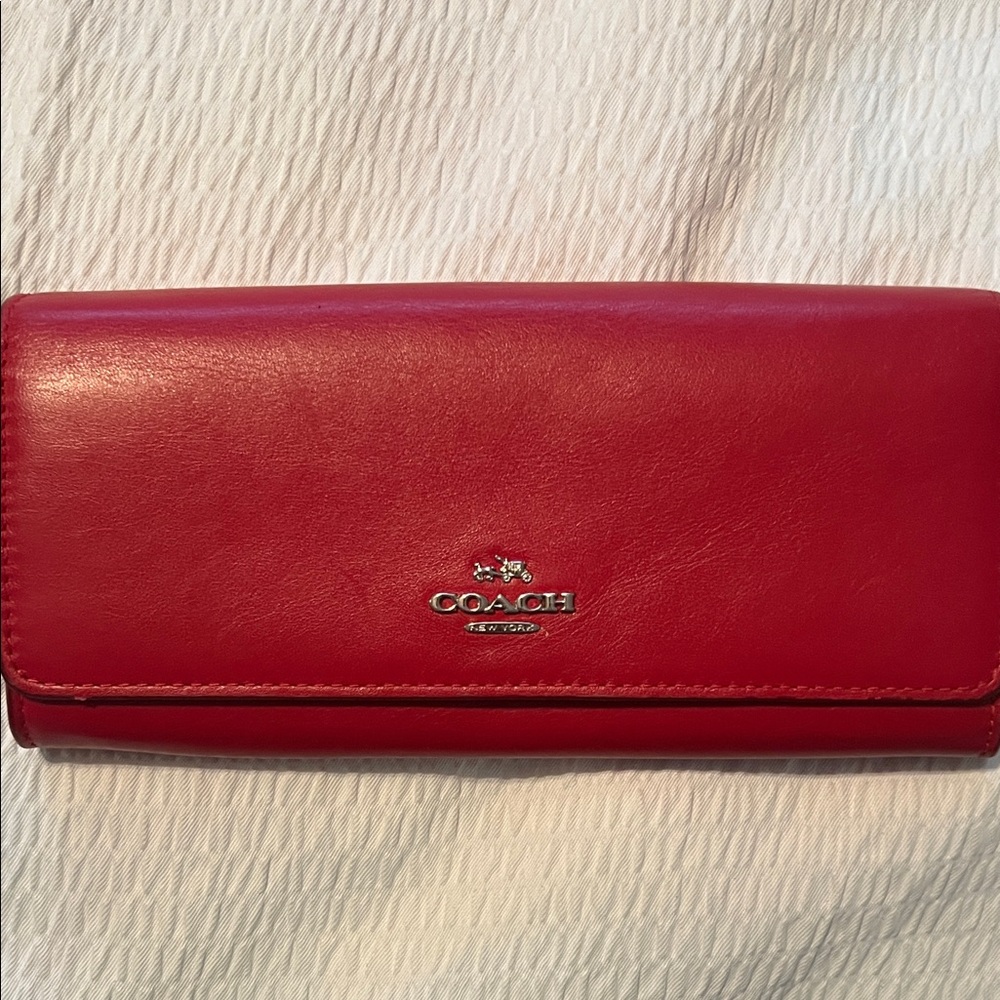 Coach Cherry Red Leather Wallet